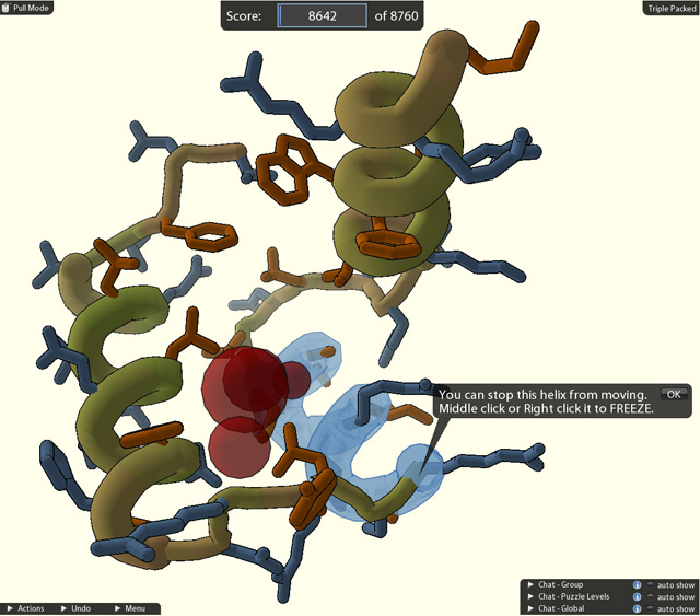 Figure 1: Screenshot of a FoldIt introductory level... Figure 1: Screenshot of a FoldIt introductory level...